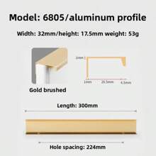 1pc Modern Simple Aluminum Alloy Hidden Furniture Cabinet Door Handle Side Installation Without Drilling Installation Wardrobe Cabinet Drawer Handle Furniture Hardware