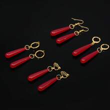 rongji jewelry Brincos Pingente de Resina com Lágrima Vermelha, Cosplay da Fukawa Touko