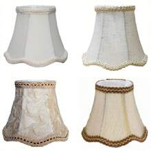 3pcs/6pcs Hand CraftedSmall Mini Lamp Shade, 3.15" Top X 5.12" Bottom X 4.72" High, Clip On Lamp Shade, Fit For Droplight Wall Lamp Candle Chandelier Small Table Lamp Lamp Shade, For Pointed Bulb Light Sources, Durable Home Living Room Lighting Shades, Lighting Accessories - Elegant And Natural Lighting Solution, Home Decor, Gift For Family And Friends - Multicolor - View 2