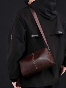 1pc Fashionable Shoulder Bag, Large Capacity, Adjustable Strap, Suitable For Business, Casual & Travel - Multicolor - View 6