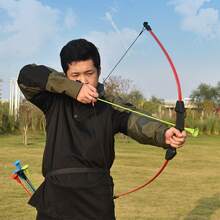 1pc 15-Pound Outdoor Archery Recurve Bow, Durable Unisex Bow With 2 Arrows, Outdoor Shooting Hunting Bow, Gift For Men And Women On Holiday And Birthday - Multicolor - View 11