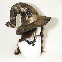 1 pezzo Cappello con paillettes/glitter dorati, adatto per decorazioni di feste a tema, oggetti di scena, abbigliamento per vacanze, accessori per cosplay e Ognissanti in autunno