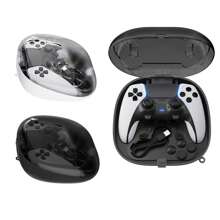 Aufbewahrungskoffer für P5/P5 Edge/X One Serie Controller, tragbare Hartschalen-Transporttasche, transparent und sichtbar, resistent gegen Staub/Kratzer/Wasser. Mit 1 Ladekabel, 1 Schlüsselband und 1 transparentem Haken