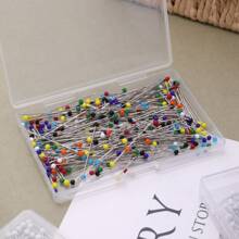 1 Caja de alfileres con cabeza de perla de colores (Aprox. 100 piezas), Agujas decorativas de perla para coser, Alfileres de ojal multicolor, Adecuados para sastrería, joyería DIY, manualidades y proyectos de costura