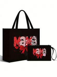 Bolsa de praia de linho com tema de cruzeiro e bolsa de maquiagem para mulheres, com estampa do alfabeto "É hora de cruzeiro", bolsa de mão e nécessaire, à prova d'água, bolsa de armazenamento leve e dobrável, presente para amigos e melhores amigos, presente para mãe, adequada para cosméticos pessoais de viagem, sacola de compras, grande capacidade de armazenamento
