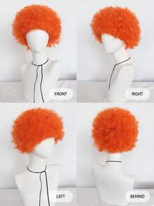 Peluca afro corta y esponjosa con flequillo, peluca de estilo hippie disco rizado sintético unisex para Halloween, Navidad, bar, club, fiesta rave, decoración, fotografía, accesorios de actuación en el escenario, opción ideal para regalos de cumpleaños, múltiples opciones de color, aspecto natural, fácil de usar