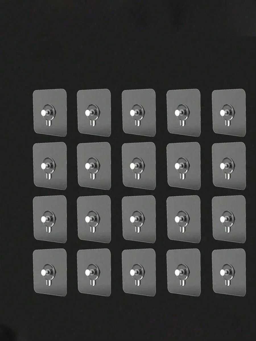 10-50 Pezzi Ganci da parete adesivi moderni - Supporti in plastica impermeabili per foto, cornici, poster, cucina, bagno, ingresso e ufficio senza necessità di forare (5 confezioni)