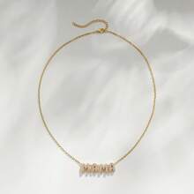 Customized 18k Gold Plated Stainless Steel Bubble Letter Necklace, Customizable Name, Suitable For Wedding, Valentine's Day, Mother's Day Gifts