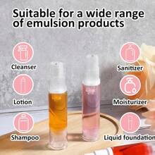 4-5pcs 10ml Airless Lotion Pump Bottles, Travel Size Cosmetic Containers For DIY Foundation, Cosmetics, Gel, Essence, Toner, Moisturizer, Refillable