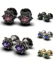 1 Pair Elegant Colorful Lotus Flower Stud Earrings, A Special Birthday Or Holiday Gift For Women - Flowers - View 9