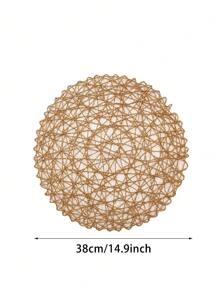 1-12pcs Handmade Woven Paper Placemats, Heat Insulation Coasters, Round Table Mats For Room Decor, Dining Table Decor, Home Decor, Suitable For Festivals, Parties, Birthdays, Weddings, And Dinners