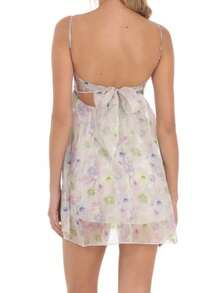 Women's Sundress Smock Cami Mini Dress Spaghetti Strap Sleeveless Backless Swing A Line Short Dresses Casual Cute Summer Dresses Streetwear - 彩色 - 查看 3