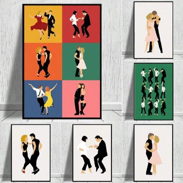 1/3PCS Optional Frame Posters Wall Arts Modern Dancing Posters Abstract Minimalist Art Decor ,Wall Art With Frame