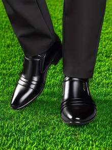 OFFICEAU elegante schwarze Lackleder-Kleiderschuhe mit niedrigem Absatz - Raffiniertes Design, hochwertiges PU-Material, Schnappverschluss und vielseitiger Stil für Hochzeiten, Partys und Büromode, Old Money