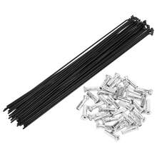 Bicycle Spokes Carbon Steel Bike Spoke With Nipples For Most Bicycle - 黑色 255mm 14G 36件碳鋼 - 查看 1