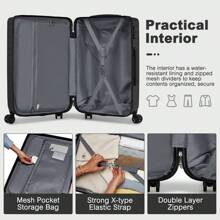 supercase ABS+PC Hardshell Suitcase 20" 24" 28" Or 3 Piece Set – Lightweight Cabin Size Carry On & Check In Luggage With Spinner Wheels, TSA Lock & YKK Zippers – Travel Bag For Holiday, Business, And Weekend Getaways
