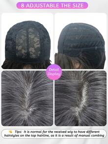 SHUDUO 1 Synthetic Heat-Resistant Black-Brown Curly Wig With Bangs, Made Of Fiber, Suitable For Everyday Use, Natural And Realistic Wig (Accessories Not Included) - Dark Brown - View 6