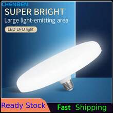 CANMEIJIA E27 LED 灯泡，高亮度节能吸顶灯泡，方形/圆形 UFO 强力家用照明光源，220V，30W/40W/50W/60W，适用于客厅、浴室、卧室、书房、衣柜、厨房、走廊、车库、门廊、楼梯、阁楼，根据使用需求选择合适尺寸