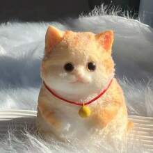 Muñeco de peluche realista hecho a mano de gato suave para apretar, figura decorativa de gato lindo y pequeño como alivio del estrés