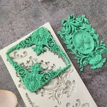Moule en silicone pour le DIY et les cadres, moule de cuisson réutilisable pour les décorations de gâteaux à la pâte à sucre, les décorations de petits gâteaux, les décorations pour mariages et anniversaires - Gris pâle - Voir 6