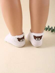 10/5 Paar Baby Socken, geeignet für 0-3 Jahre, einfarbig schwarz & weiß unsichtbare Socken mit Bärenmuster und Fersenbandage, sehr geeignet für den Sommertrag - Verschiedenfarbig - Übersicht 3