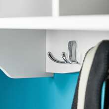 SoBuy FRG48-W Wall-Mounted Coat Rack, Hanging Shelf, Wall Hooks, Bathroom Cabinet, With 4 Hooks, White, W 60 Cm - White - View 7