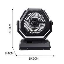 Camping Fan With LED Lantern USB Rechargeable Battery Powered Tent Fan Portable - Black - View 11