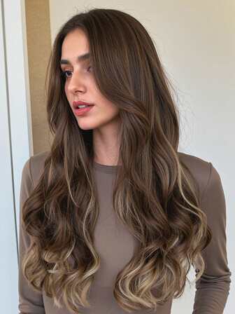 Extensiones de cabello con clip en forma de V ondulada, de aspecto natural, indoloras, voluminosas, pieza de cabello sintético para mujeres