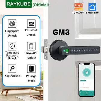 Smart Door Lock, Biometric Fingerprint Lock, Multiple Unlocking Methods, Suitable For Bedrooms, Passages, Hotels, Apartments, Etc.