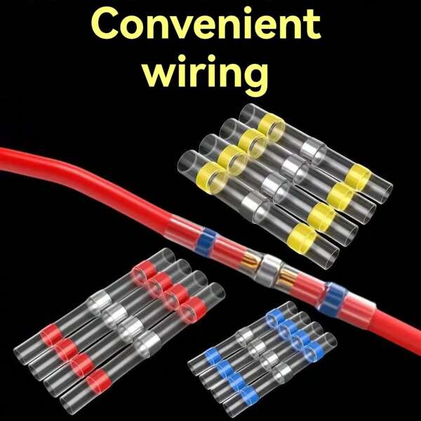 100pcs Heat Shrink Waterproof Solder Rings, Heat Shrink Mid-Connection Solder Rings, Waterproof Solder Terminal Box