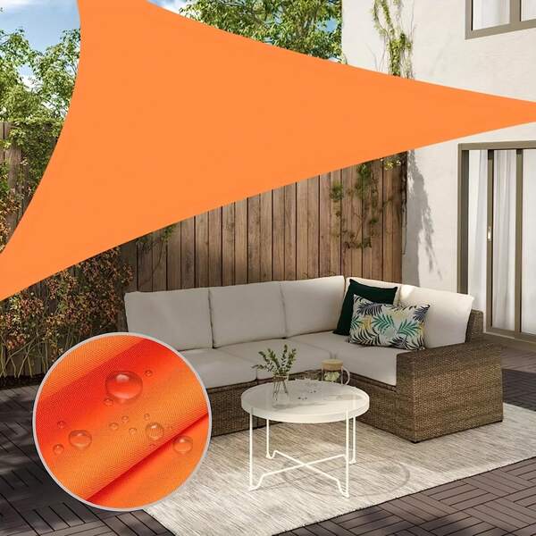 Tenda a triangolo da sole per esterni, vela parasole da patio/balcone, tenda a vela pieghevole d'argento da 3 metri per terrazza/cortile/ponte/giardino/attività all'aperto