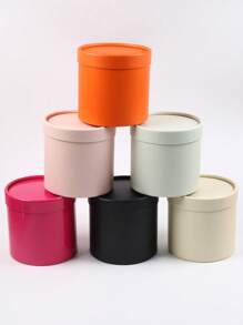 1pc Flower Packaging Round Box, Valentine's Day Luxury Paper Box With Lid, Gift Box, DIY Decoration Jewelry Storage Accessories For Weddings, Valentine's Day, Birthdays, Mother's Day, Christmas, Halloween