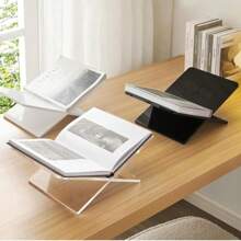1 Set, Soporte acrílico en forma de X grande para estantería de libros, base para estantería, exhibidor de escritorio para libros, álbumes de fotos y revistas en forma de X