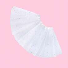 1pc Girls' Everyday Versatile Star Tulle Skirt, Suitable For Daily Wear And Holiday Dance Performances, Lightweight And Fluffy