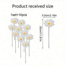 10 Stück Outdoor Garten & Hoffmann Dekorationen PVC Simulation Gänseblümchen Stange Blume Große Größe, Herbstdekoration