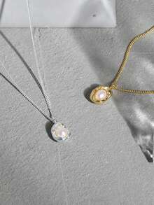 Unique Design Elegant Sea Shell & Pearl Pendant Necklace For Women, Fashionable & Versatile - Multicolor - View 5