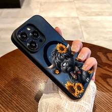 Cute Highland Cow Pattern Premium Magnetic Phone Case For Compatible With IPhone 16/15/14/13/12/11/ProMax/Pro/Plus/XSMax/XS/X,For Compatible With Samsung Galaxy S22/S23/S24/S25/Plus/FE/Ultra,Fashion Female Summer Unique Y2k Cases Transparent Shockproof Anti-Drop Protective Ultra-Thin Design Acrylic+Tpu Hard Back Non-Yellowing Clear Protection Cover Men Stylish Casing Girl Women Ultimate Fundas Para Protectores De Celulares Accessories Friend Gift Aesthetic Protector Forro De Teléfono - Multicolor - View 21