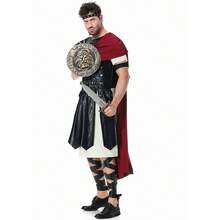 Medieval Ancient Roman Spartan Warrior Costume, Prince Knight, Gladiator Costume For Halloween - Beige - View 3