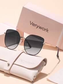 Verywork 1對大尺寸經典復古高品質INS風格品牌設計防紫外線女款太陽眼鏡，適合開車、購物、高爾夫、戶外、熱帶海灘度假及其他場合，時尚配件，遮陽效果佳，優雅百搭，適合家庭出遊、旅行、度假、夏季海灘度假及其他戶外活動 - 彩色 - 查看 4
