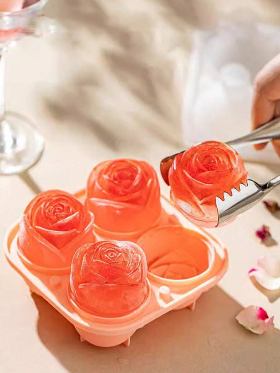 1pc,Rose Ice Cube Silicone Mold For DIY Creative Ice Cream,