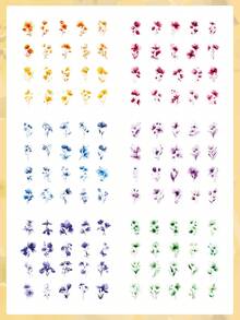 240pcs/Set Floral Waterproof Sticker Pack, Colorful Pet Flower Wind Series Sticker For Scrapbooking, Albums, Gift Wrapping, DIY Creative - Multicolor - View 11