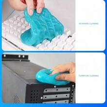 1/2/3pcs Car Cleaning Gel, Magical Cleaning Gel, Car Interior Dust And Mud Cleaning Slime, Reusable Universal Gel Car & Boat Vent Cleaner! - Baby Blue - View 3