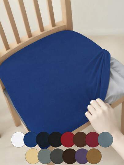 1 pieza/4 piezas/6 piezas Funda de asiento de seda de leche de alta elasticidad, funda protectora minimalista de unicolor resistente a la suciedad y lavable, adecuada para restaurante, hotel, hogar, cubierta de banco a prueba de polvo, negro, gris claro, beige claro