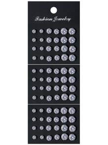 72/48/24 Stücke Set modischer, minimalistischer funkelnder Strass-Ohrstecker, Paar-Ohrstecker Schmuckset, Party/Date/Geschenk, geeignet für das ganze Jahr