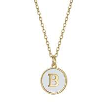 Initial Opal Letter Necklace Jewelry Gifts For Women, Gold Plated Alphabet Opal Pendant Necklace Round Disc Initial Necklace Engraved Letter Necklace With Adjustable Chain Pendant Enhancers For Women And Girls Fashion Style Jewelry