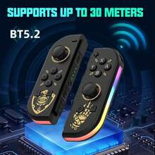 6轴无线Joy-Con游戏手柄，兼容Switch/Switch OLED，500mAh电池，带RGB灯光和双重震动，Switch游戏手柄 - 彩色 - 查看 8