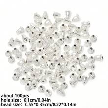 100pcs 5.5x3.5mm Metal Earring Back Plug Blocked Caps Earring Settings Base Ear Studs Back Stopper Accessories