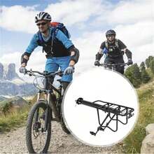1pc Durable Stainless Steel Bicycle Rear Rack With Pannier Bag Mounts And Adjustable - Black - View 3
