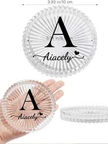 1pc Customized Name Gear Shape Round Coaster With Saw Tooth Edge, Suitable For Tabletop Centerpiece Decor, Party, Wedding, And Home Decoration - Transparent - View 11