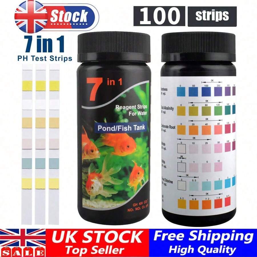 100X 7 In 1 AQUARIUM PH TEST KIT TEST STRIPS TROPICAL FISH TANK WATER TESTER - Multicolor - View 1